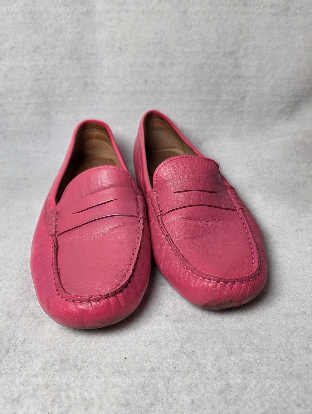 Flag Ltd. Driving Loafers Shoes Nappa Glove Leather Pink Women's 9,5